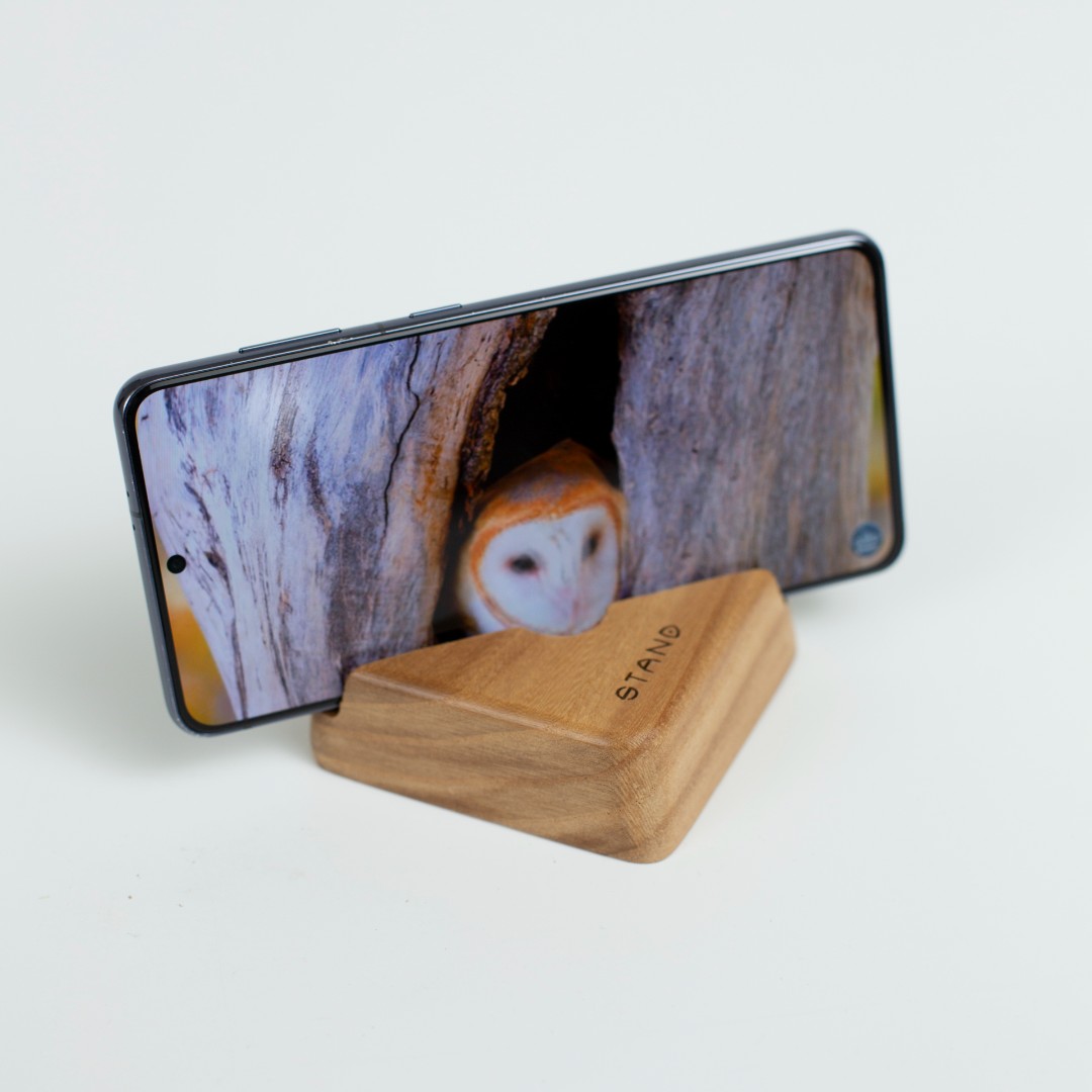 Подставка для смартфона (квадрат) - натуральное дерево